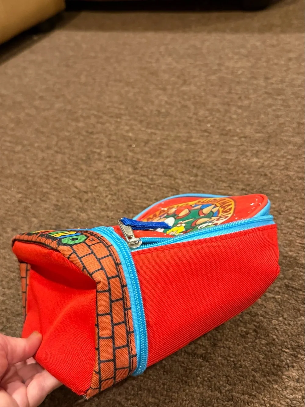 Super Mario Bros Dial Compartment Red & Blue Kids Lunch Bag by Nintendo